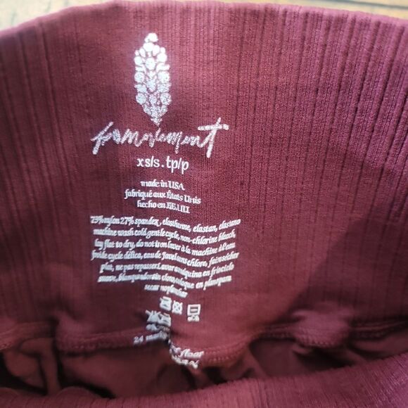 Free People Good Karma Flares Maroon XS/S - Picture 6 of 7